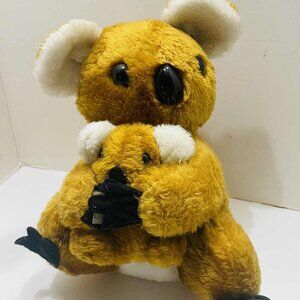 Gerber Atlanta Brown Koala Plush Hugging Mother & Baby VNTG Taiwan Novelty 10"